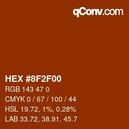 Color code: HEX #8F2F00 | qconv.com