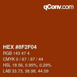 Color code: HEX #8F2F04 | qconv.com