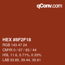 Color code: HEX #8F2F18 | qconv.com