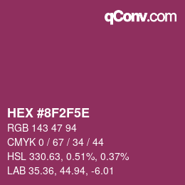 Farbcode: HEX #8F2F5E | qconv.com