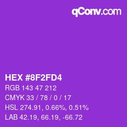 Color code: HEX #8F2FD4 | qconv.com