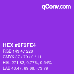 カラーコード: HEX #8F2FE4 | qconv.com