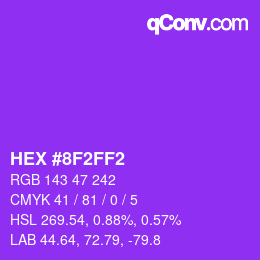 Color code: HEX #8F2FF2 | qconv.com