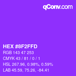 Color code: HEX #8F2FFD | qconv.com