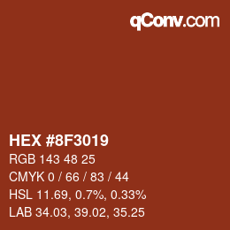 Color code: HEX #8F3019 | qconv.com