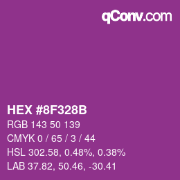 Color code: HEX #8F328B | qconv.com