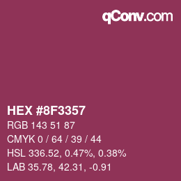 颜色代码: HEX #8F3357 | qconv.com