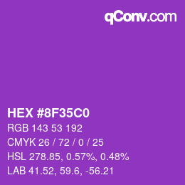 Color code: HEX #8F35C0 | qconv.com