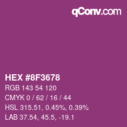 カラーコード: HEX #8F3678 | qconv.com