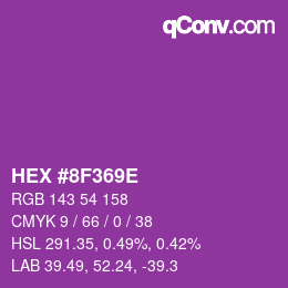 Color code: HEX #8F369E | qconv.com