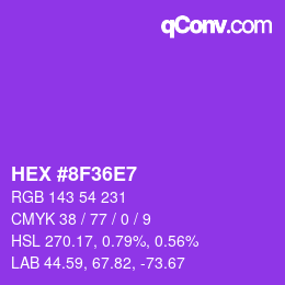 Color code: HEX #8F36E7 | qconv.com