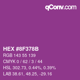 Color code: HEX #8F378B | qconv.com