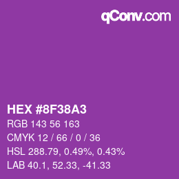 Color code: HEX #8F38A3 | qconv.com