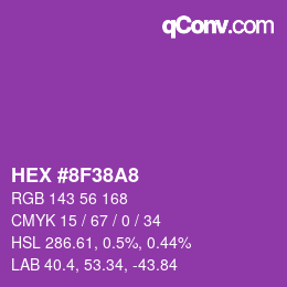Color code: HEX #8F38A8 | qconv.com