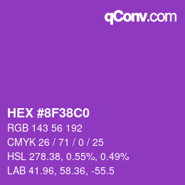 カラーコード: HEX #8F38C0 | qconv.com