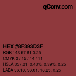 Farbcode: HEX #8F393D3F | qconv.com