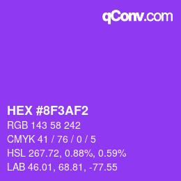 Color code: HEX #8F3AF2 | qconv.com