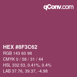 Color code: HEX #8F3C62 | qconv.com