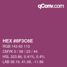 Color code: HEX #8F3C6E | qconv.com