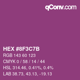 カラーコード: HEX #8F3C7B | qconv.com