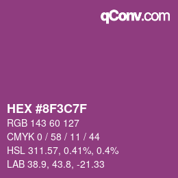 Color code: HEX #8F3C7F | qconv.com