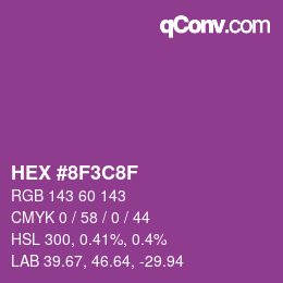 Color code: HEX #8F3C8F | qconv.com