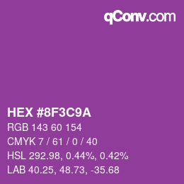 Color code: HEX #8F3C9A | qconv.com