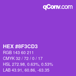 颜色代码: HEX #8F3CD3 | qconv.com