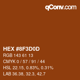 Color code: HEX #8F3D0D | qconv.com
