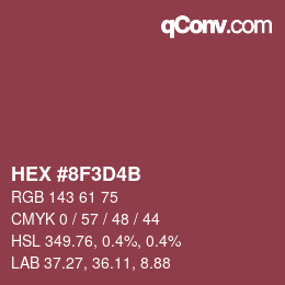 カラーコード: HEX #8F3D4B | qconv.com