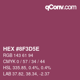 カラーコード: HEX #8F3D5E | qconv.com