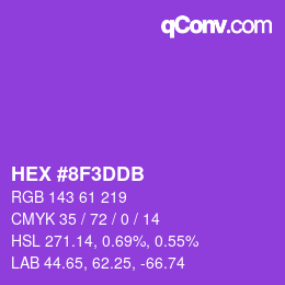 Color code: HEX #8F3DDB | qconv.com