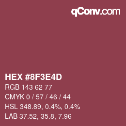 カラーコード: HEX #8F3E4D | qconv.com