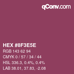 Color code: HEX #8F3E5E | qconv.com