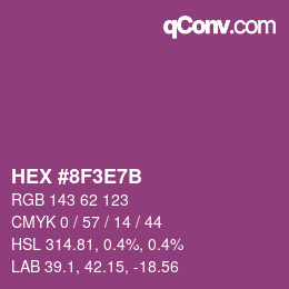 Color code: HEX #8F3E7B | qconv.com