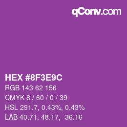 Color code: HEX #8F3E9C | qconv.com
