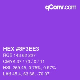 カラーコード: HEX #8F3EE3 | qconv.com