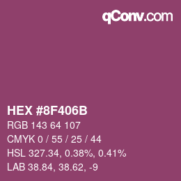 Color code: HEX #8F406B | qconv.com