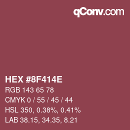 Color code: HEX #8F414E | qconv.com