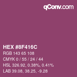 Farbcode: HEX #8F416C | qconv.com