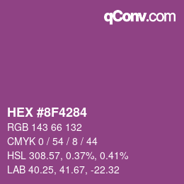 颜色代码: HEX #8F4284 | qconv.com