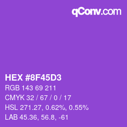Color code: HEX #8F45D3 | qconv.com