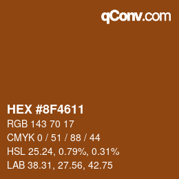 Color code: HEX #8F4611 | qconv.com