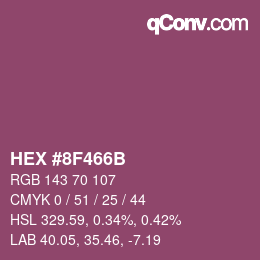 Color code: HEX #8F466B | qconv.com