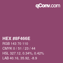 Color code: HEX #8F466E | qconv.com