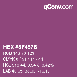 Color code: HEX #8F467B | qconv.com
