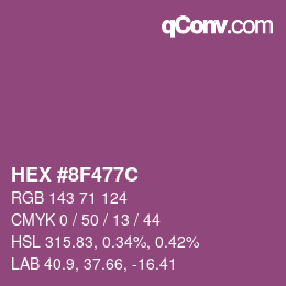 Color code: HEX #8F477C | qconv.com