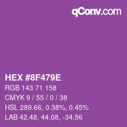 Color code: HEX #8F479E | qconv.com