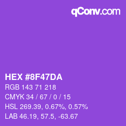 颜色代码: HEX #8F47DA | qconv.com