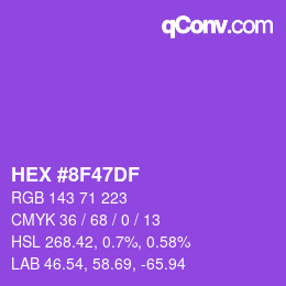Color code: HEX #8F47DF | qconv.com